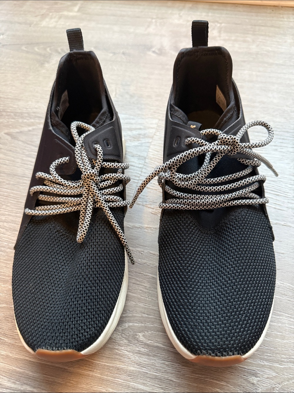 Reebok Black Knit Sneakers with White Accent Laces